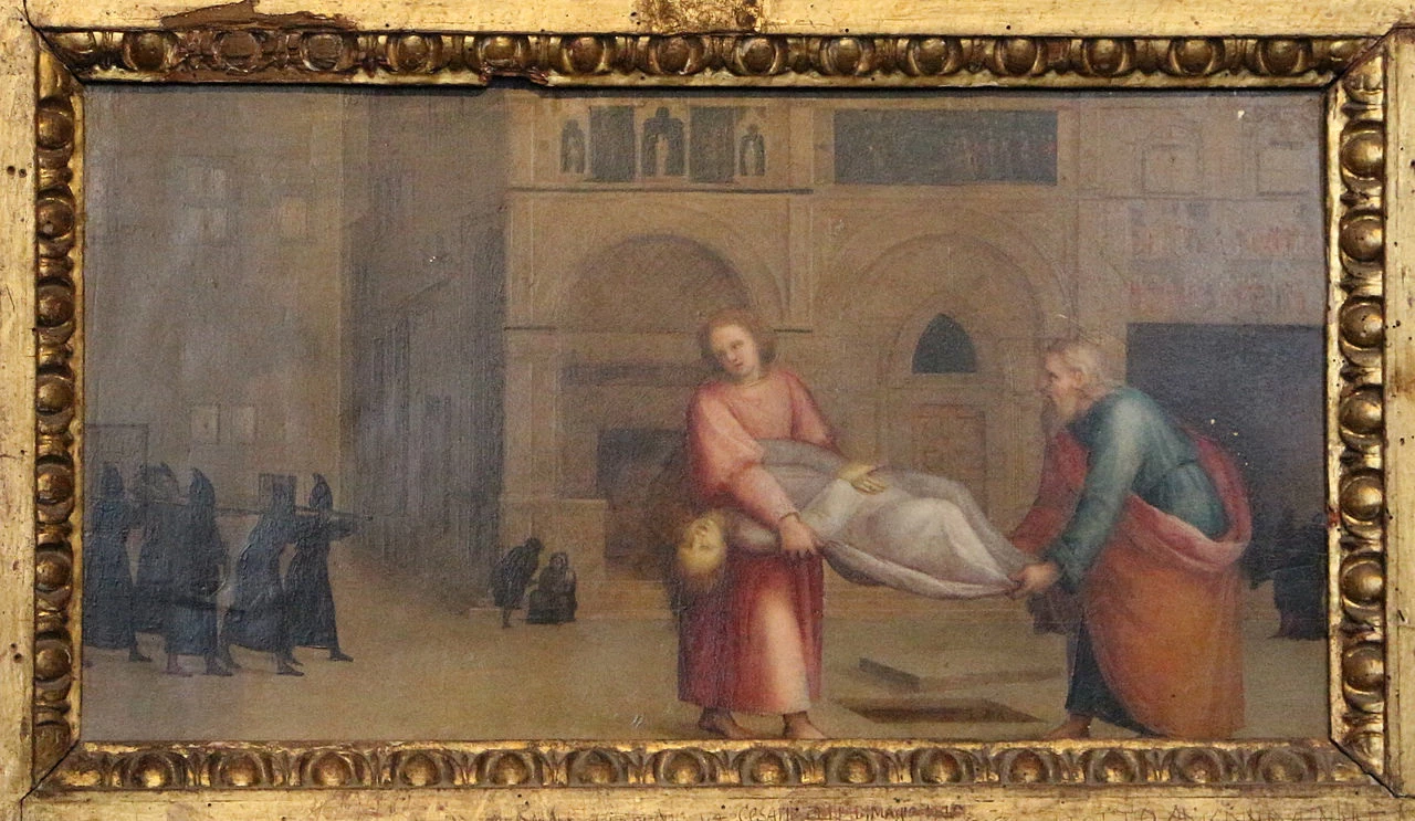 Museo del Bigallo, tobia e tobiolo seppelliscono i morti